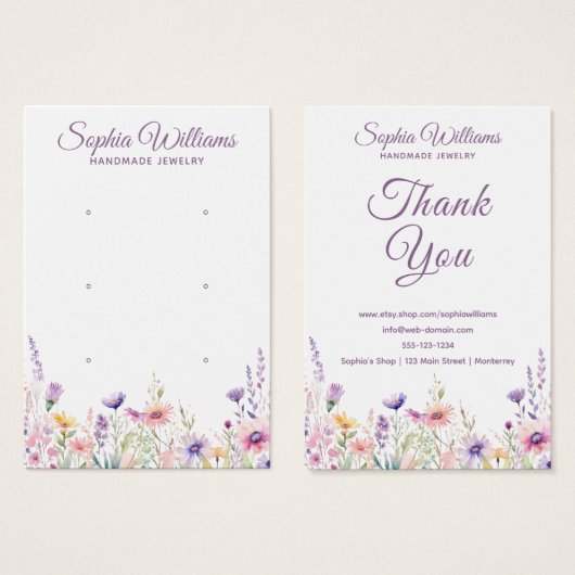 Pretty Wildflower Three Pairs Earring Display Card (正面&裏面)