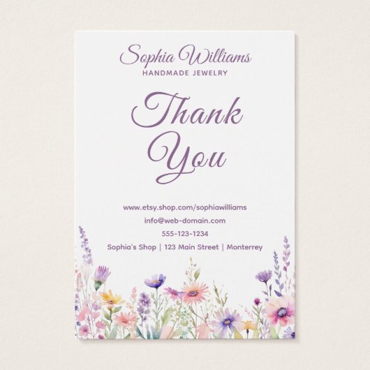 Pretty Wildflower Three Pairs Earring Display Card (裏面)