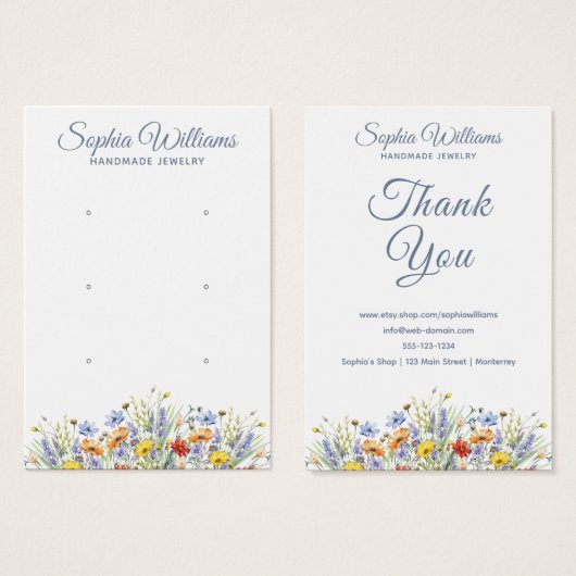 Pretty Wildflower Three Pairs Earring Display Card (正面&裏面)