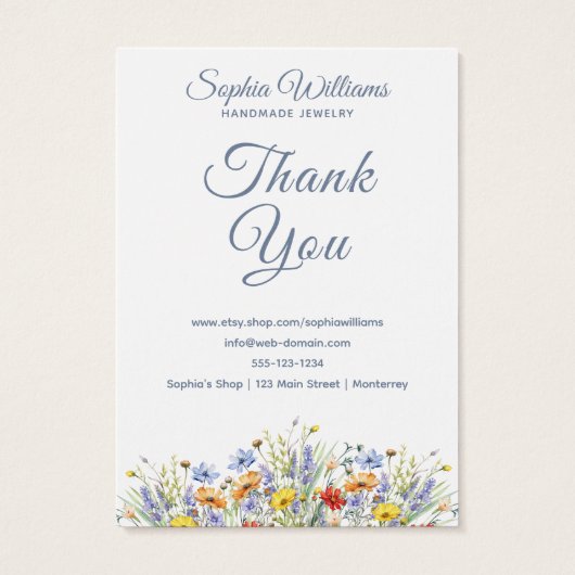 Pretty Wildflower Three Pairs Earring Display Card (裏面)