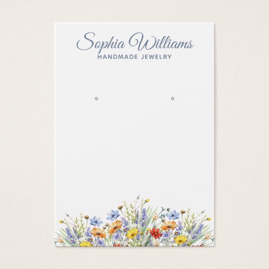 Pretty Wildflowers Boarder Earring Display Card (正面)