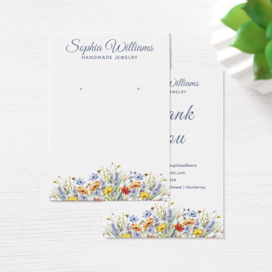 Pretty Wildflowers Boarder Earring Display Card (デスク)