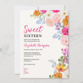 Pretty Wildflowers Sweet Sixteen 招待状 (正面)