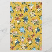 Pretty Yellow Floral Pattern 名前入り 便箋 (裏面)