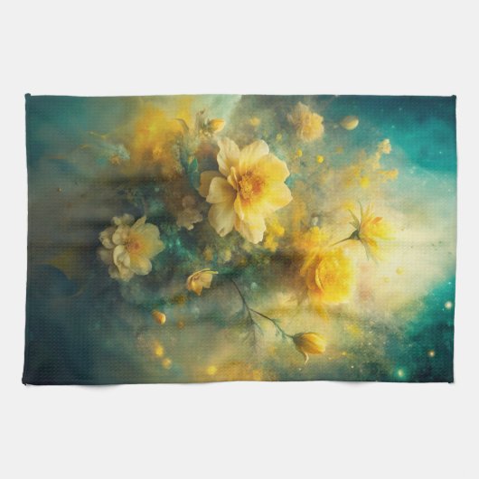 Pretty Yellow Flowers  キッチンタオル (横)