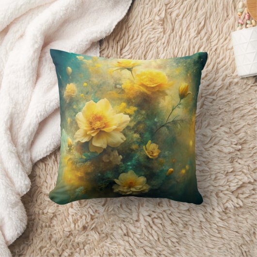 Pretty Yellow Flowers  クッション (ブランケット)