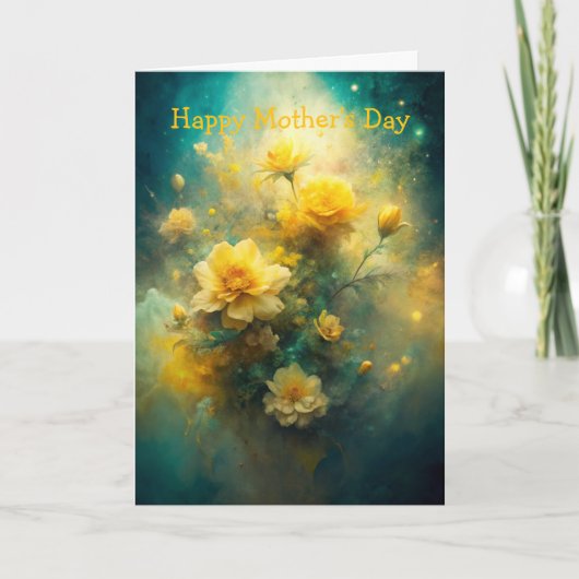 Pretty Yellow Flowers Mother's Day シーズンカード (正面)