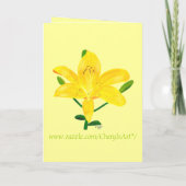 Pretty Yellow Lily Wedding Invitation Cards 招待状 (裏面)