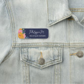 Pretty Yellow Pink Flowers Name In Script 名札 (インサイチュ)