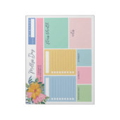 Pretty Yellow Pink Flowers Your Day To Do Lists ノートパッド (回転)