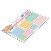 Pretty Yellow Pink Flowers Your Day To Do Lists ノートパッド (アングル)
