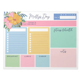 Pretty Yellow Pink Flowers Your Day To Do Lists ノートパッド