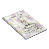 Pretty Yellow Purple Floral Books Alarm Clock ノートブック (右側)