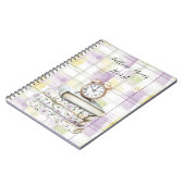 Pretty Yellow Purple Floral Books Alarm Clock ノートブック (左側)