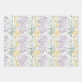 Pretty Yellow Purple Floral Books Clock Birthday ラッピングペーパーシート (正面3)