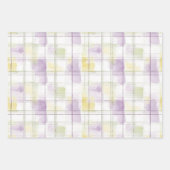 Pretty Yellow Purple Floral Books Clock Birthday ラッピングペーパーシート (正面2)