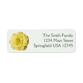 Pretty Yellow Rose Floral Return Address ラベル (正面)