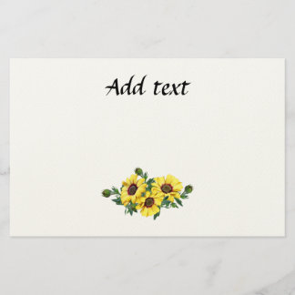 Pretty Yellow Sunflower Arrangement template 便箋