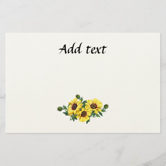 Pretty Yellow Sunflower Arrangement template 便箋 (正面)