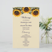 Pretty yellow sunflower elegant wedding program (スタンド正面)