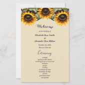 Pretty yellow sunflower elegant wedding program (正面)