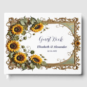 Pretty Yellow sunflower with art frame wedding  ゲストブック (正面)
