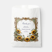 Pretty Yellow sunflower with art frame wedding フェイバーバッグ (正面)