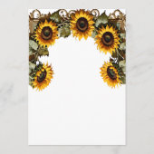 Pretty Yellow sunflower with art frame wedding メニュー (裏面)