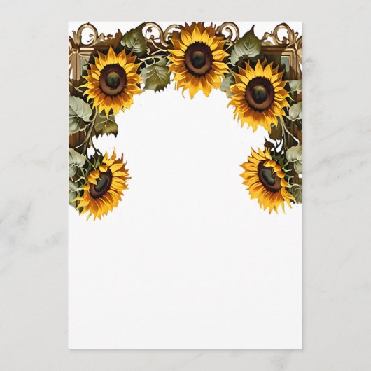 Pretty Yellow sunflower with art frame wedding メニュー (裏面)