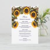 Pretty Yellow sunflower with art frame wedding メニュー (スタンド正面)