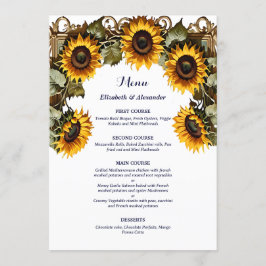 Pretty Yellow sunflower with art frame wedding メニュー