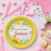 Pretty Yellow Sunflowers Baby Shower ペーパープレート (パーティー)