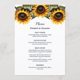 Pretty Yellow sunflowers wedding メニュー
