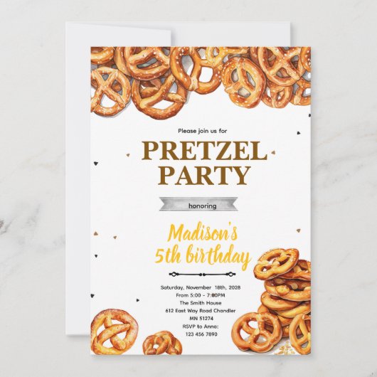 Pretzel Party Invitation  招待状 (正面)