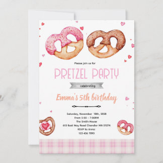 Pretzel party theme invitation 招待状