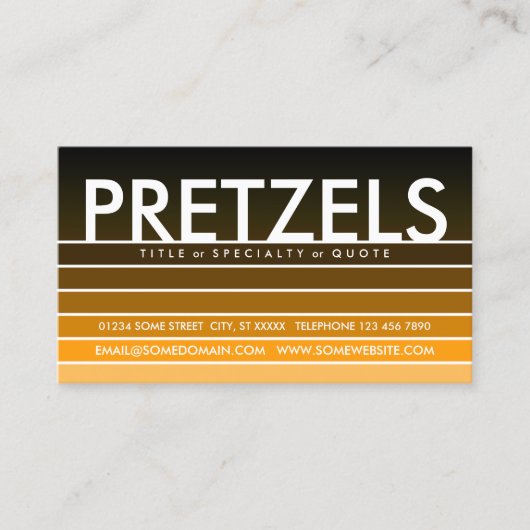 PRETZELSオレンジ色見本 名刺 (正面)