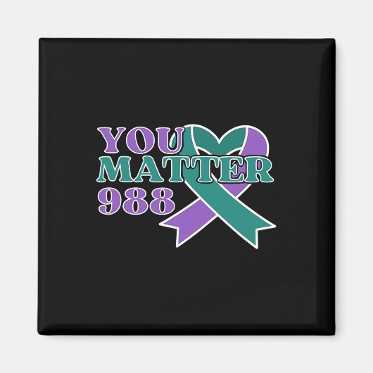 Prevention 988 You Problem認識度リボン マグネット (正面)