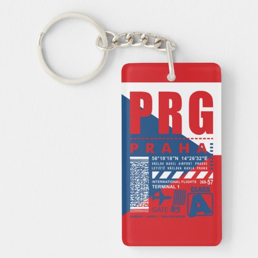 PRGプラハエアポート キーホルダー (正面)