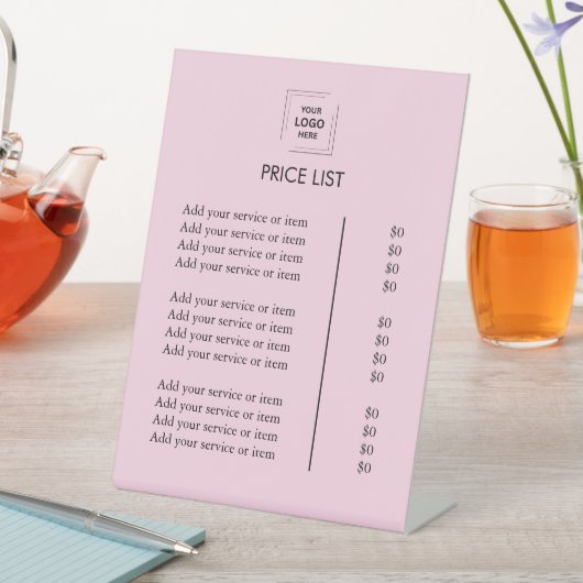 Price List | Custom Pink Business 台座サイン (インサイチュ)