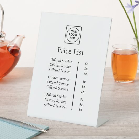 Price List Display | Modern Professional Logo  台座サイン (インサイチュ)