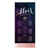 Price List Hairstylist Makeup Rose Gold Scissors ラックカード (正面)