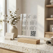 Price List Social Media Website QR Code Business アクリルサイン
