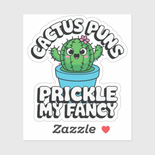 Prickle My Fancy – Cute Cactus Pun シール (シート)