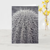 Prickly Cactus Sonoran砂漠の写真グリーティングカード カード (黄色い花)