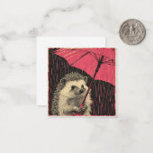 Prickly Friends & Frolicking Rain:ヘッジホッグのアナティクス ノートカード (正面/裏面インサイチュ)