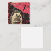 Prickly Friends & Frolicking Rain：ヘッジホッグのアナティクス ノートカード (正面/裏面)