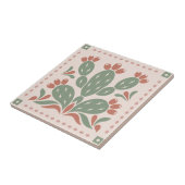 Prickly Pear Cactus - Southwest Folk Pattern タイル (側面)