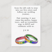 🌈 Prideに絡み合う面白いQR結婚式ウェブサイト エンクロージャーカード (裏面)