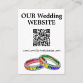 🌈 Prideに絡み合う面白いQR結婚式ウェブサイト エンクロージャーカード (正面)
