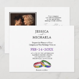 🌈 Prideの絡み合うリング - カスタマイズ可能 招待状